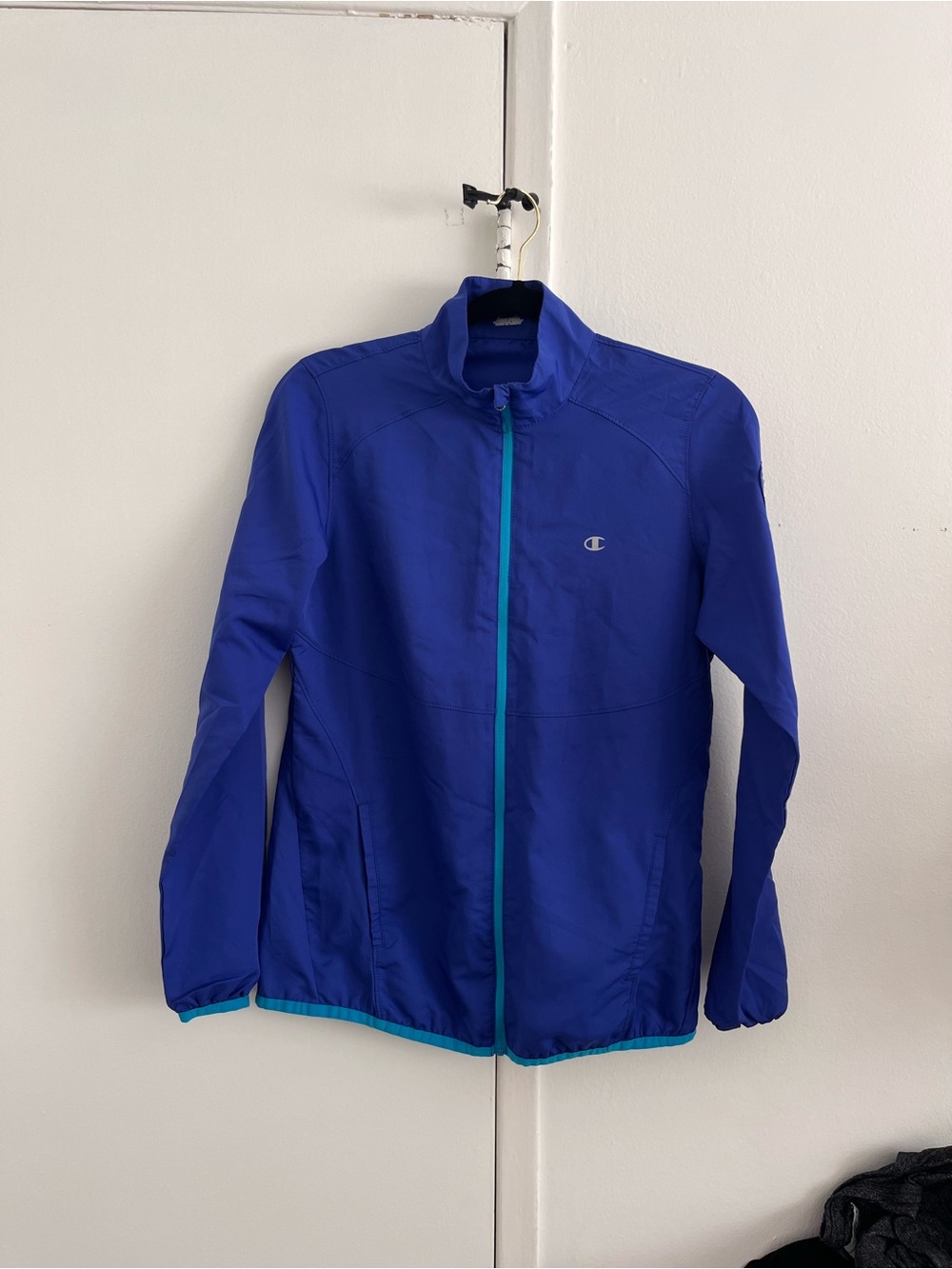 Champion Blue Lightweight Zip-Up Jacket with Teal Trim
